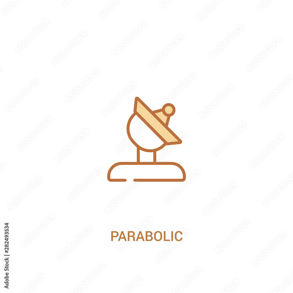 parabolic concept 2 colored icon. simple line element illustration. outline brown parabolic symbol. can be used for web and mobile ui/ux.
