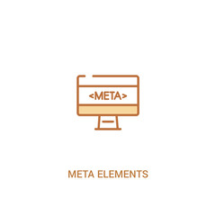 Poster - meta elements concept 2 colored icon. simple line element illustration. outline brown meta elements 