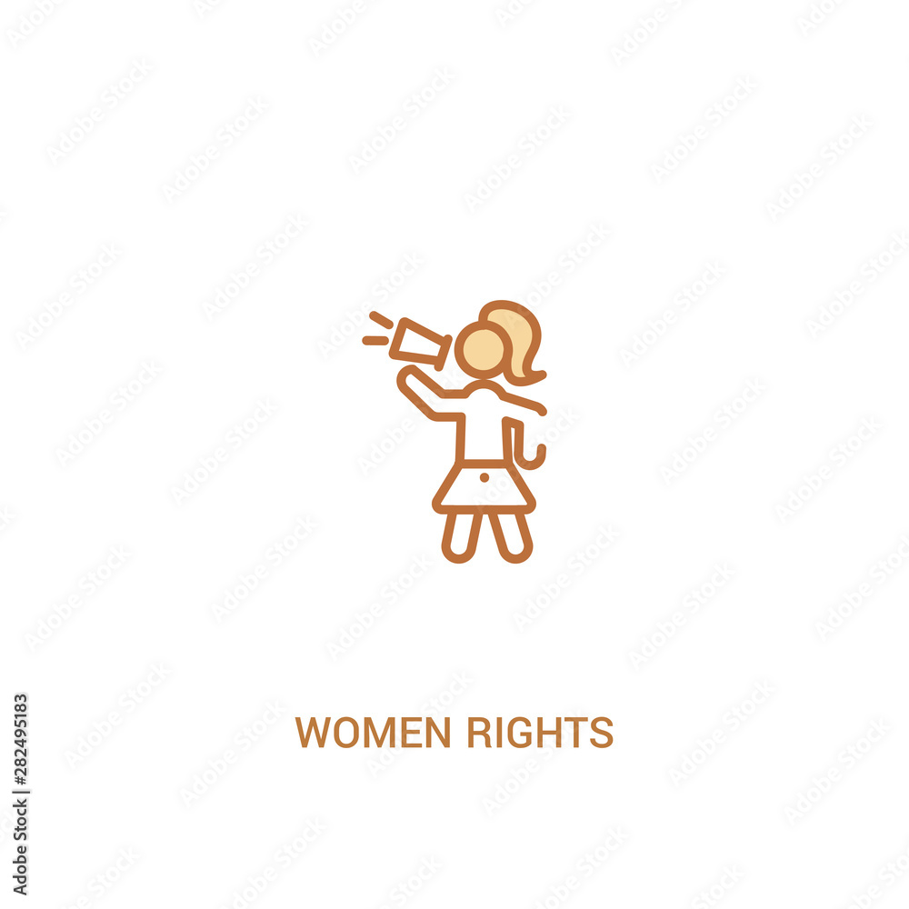 women rights concept 2 colored icon. simple line element illustration ...