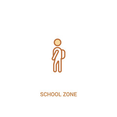 Poster - school zone concept 2 colored icon. simple line element illustration. outline brown school zone symbol. can be used for web and mobile ui/ux.