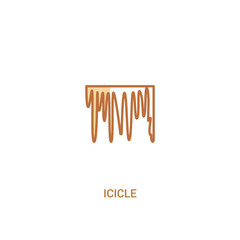 Wall Mural - icicle concept 2 colored icon. simple line element illustration. outline brown icicle symbol. can be used for web and mobile ui/ux.