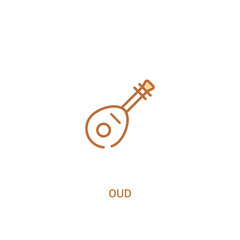 oud concept 2 colored icon. simple line element illustration. outline brown oud symbol. can be used for web and mobile ui/ux.