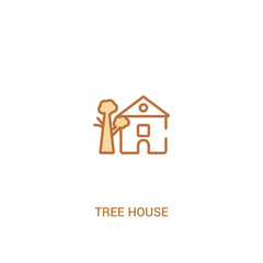 Wall Mural - tree house concept 2 colored icon. simple line element illustration. outline brown tree house symbol. can be used for web and mobile ui/ux.