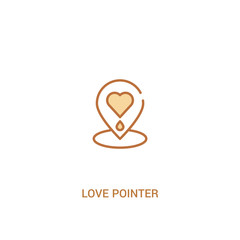 Wall Mural - love pointer concept 2 colored icon. simple line element illustration. outline brown love pointer symbol. can be used for web and mobile ui/ux.