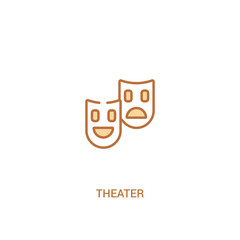 Wall Mural - theater concept 2 colored icon. simple line element illustration. outline brown theater symbol. can be used for web and mobile ui/ux.