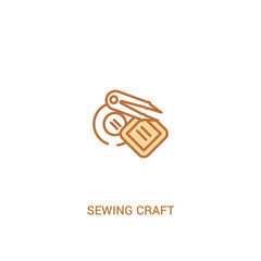 Wall Mural - sewing craft concept 2 colored icon. simple line element illustration. outline brown sewing craft symbol. can be used for web and mobile ui/ux.