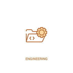 engineering concept 2 colored icon. simple line element illustration. outline brown engineering symbol. can be used for web and mobile ui/ux.