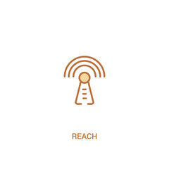 Wall Mural - reach concept 2 colored icon. simple line element illustration. outline brown reach symbol. can be used for web and mobile ui/ux.