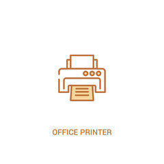 Wall Mural - office printer concept 2 colored icon. simple line element illustration. outline brown office printer symbol. can be used for web and mobile ui/ux.