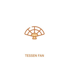 Wall Mural - tessen fan concept 2 colored icon. simple line element illustration. outline brown tessen fan symbol. can be used for web and mobile ui/ux.