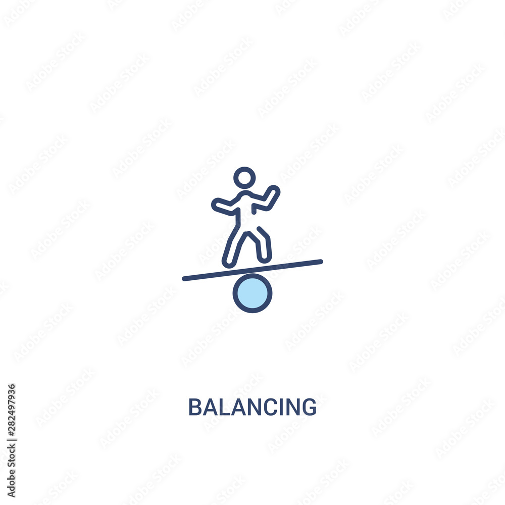 balancing concept 2 colored icon. simple line element illustration ...
