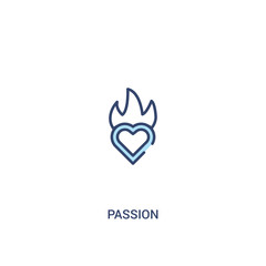 Poster - passion concept 2 colored icon. simple line element illustration. outline blue passion symbol. can b