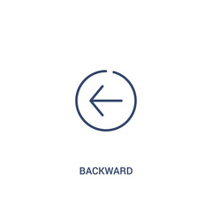 Wall Mural - backward concept 2 colored icon. simple line element illustration. outline blue backward symbol. can be used for web and mobile ui/ux.