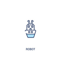 Poster - robot concept 2 colored icon. simple line element illustration. outline blue robot symbol. can be used for web and mobile ui/ux.