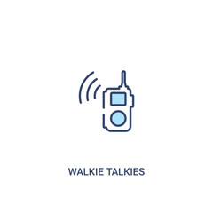 Wall Mural - walkie talkies concept 2 colored icon. simple line element illustration. outline blue walkie talkies symbol. can be used for web and mobile ui/ux.