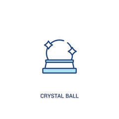 Wall Mural - crystal ball concept 2 colored icon. simple line element illustration. outline blue crystal ball symbol. can be used for web and mobile ui/ux.