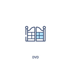 Wall Mural - dvd concept 2 colored icon. simple line element illustration. outline blue dvd symbol. can be used for web and mobile ui/ux.