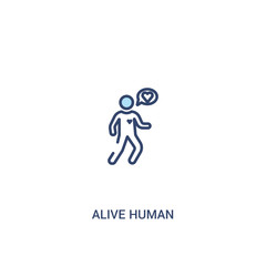 Wall Mural - alive human concept 2 colored icon. simple line element illustration. outline blue alive human symbol. can be used for web and mobile ui/ux.