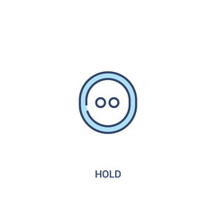 Wall Mural - hold concept 2 colored icon. simple line element illustration. outline blue hold symbol. can be used for web and mobile ui/ux.