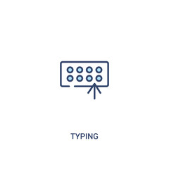 Poster - typing concept 2 colored icon. simple line element illustration. outline blue typing symbol. can be used for web and mobile ui/ux.