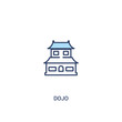 dojo concept 2 colored icon. simple line element illustration. outline blue dojo symbol. can be used for web and mobile ui/ux.