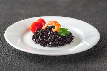 Wall Mural - Black rice with shrimp