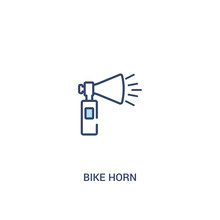 Bike Horn Concept 2 Colored Icon. Simple Line Element Illustration. Outline Blue Bike Horn Symbol. Can Be Used For Web And Mobile Ui/ux.