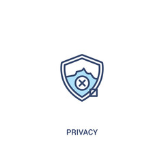 Wall Mural - privacy concept 2 colored icon. simple line element illustration. outline blue privacy symbol. can be used for web and mobile ui/ux.