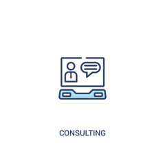 Wall Mural - consulting concept 2 colored icon. simple line element illustration. outline blue consulting symbol. can be used for web and mobile ui/ux.