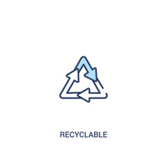 Wall Mural - recyclable concept 2 colored icon. simple line element illustration. outline blue recyclable symbol. can be used for web and mobile ui/ux.