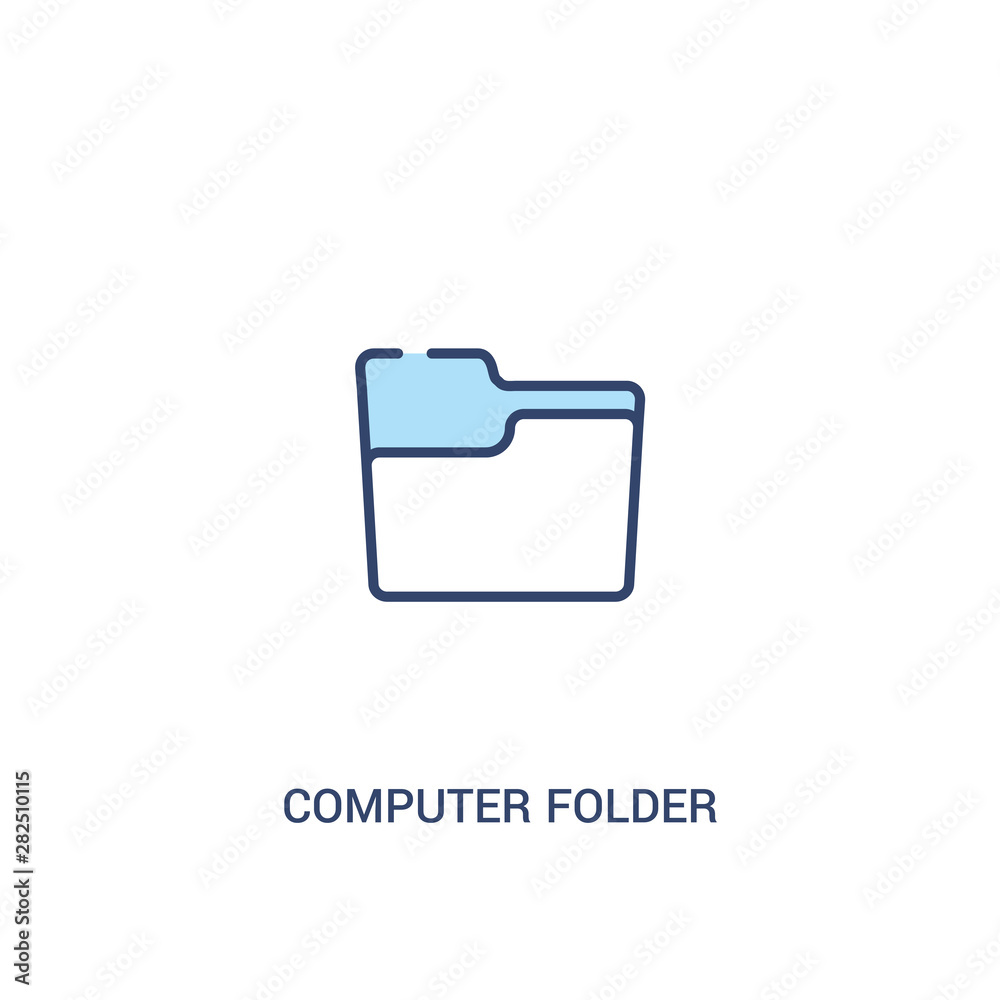Computer Folder Sysmbol computer folder concept 2 colored icon. simple line element ...