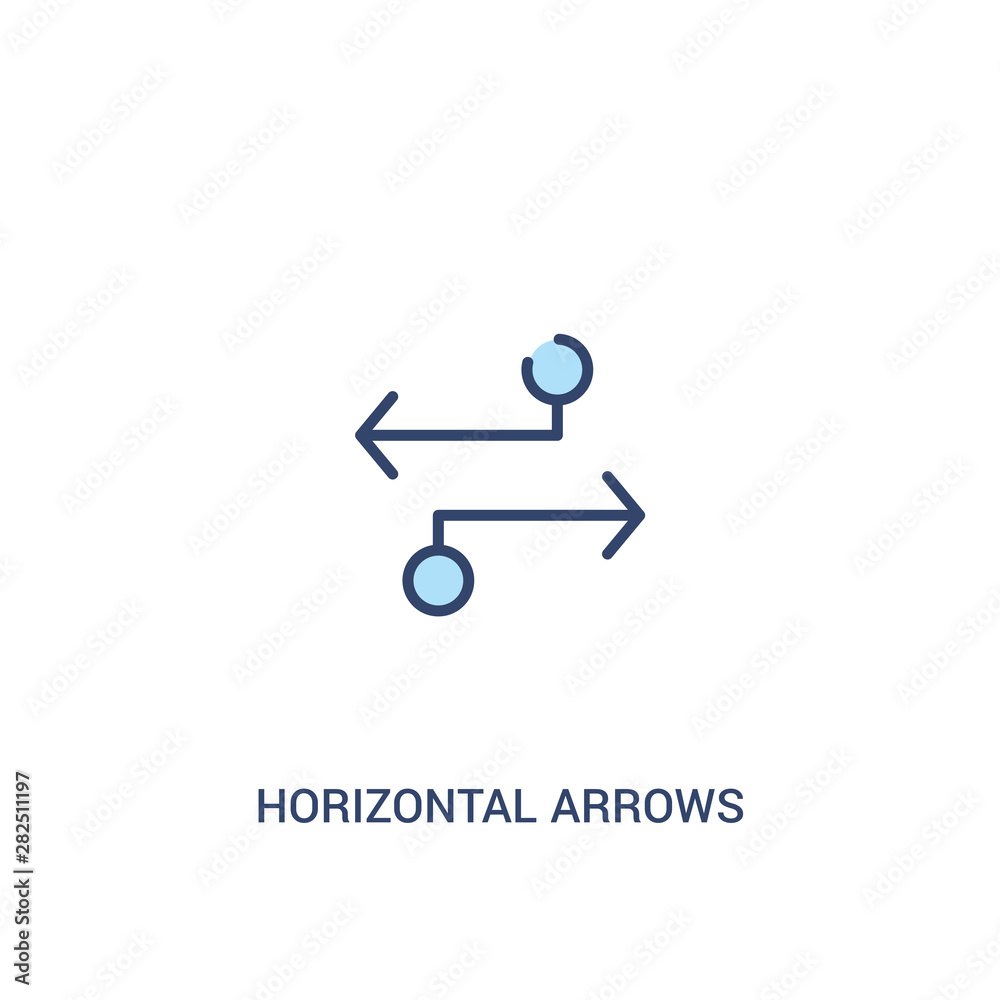 Horizontal Example Symbol horizontal arrows concept 2 colored icon. simple line element ...
