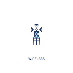 Wall Mural - wireless concept 2 colored icon. simple line element illustration. outline blue wireless symbol. can be used for web and mobile ui/ux.