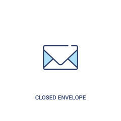 closed envelope concept 2 colored icon. simple line element illustration. outline blue closed envelope symbol. can be used for web and mobile ui/ux.