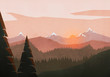 © fStop - Idyllic, tranquil sunset view over mountain and forest landscape
