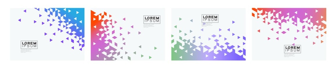 Fototapete - Set of colorful gradient triangle on white background with space. Modern background for business or technology presentation. vector illustration