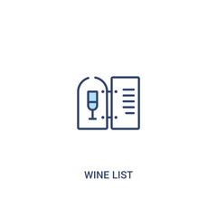 Wall Mural - wine list concept 2 colored icon. simple line element illustration. outline blue wine list symbol. can be used for web and mobile ui/ux.