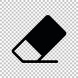 © asmati - Eraser sign. Black icon on transparent background. Illustration.