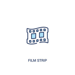 Wall Mural - film strip concept 2 colored icon. simple line element illustration. outline blue film strip symbol. can be used for web and mobile ui/ux.