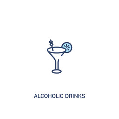 alcoholic drinks concept 2 colored icon. simple line element illustration. outline blue alcoholic drinks symbol. can be used for web and mobile ui/ux.