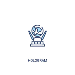 hologram concept 2 colored icon. simple line element illustration. outline blue hologram symbol. can be used for web and mobile ui/ux.