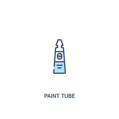 Wall Mural - paint tube concept 2 colored icon. simple line element illustration. outline blue paint tube symbol. can be used for web and mobile ui/ux.