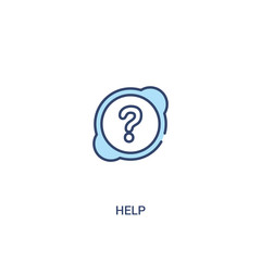 Wall Mural - help concept 2 colored icon. simple line element illustration. outline blue help symbol. can be used for web and mobile ui/ux.