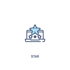 star concept 2 colored icon. simple line element illustration. outline blue star symbol. can be used for web and mobile ui/ux.