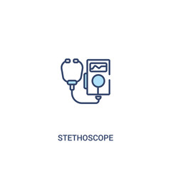 Wall Mural - stethoscope concept 2 colored icon. simple line element illustration. outline blue stethoscope symbol. can be used for web and mobile ui/ux.