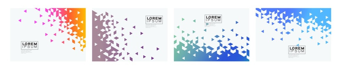 Fototapete - Set of colorful gradient triangle on white background with space. Modern background for business or technology presentation. vector illustration