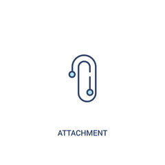 attachment concept 2 colored icon. simple line element illustration. outline blue attachment symbol. can be used for web and mobile ui/ux.