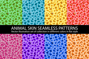 set color animal skin Seamless Pattern vector texture eps 10 illustration Leopard repeating background