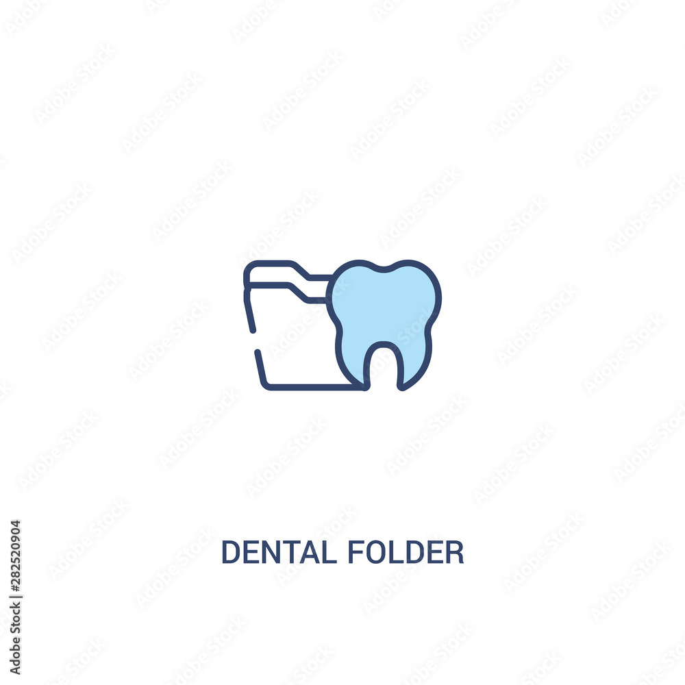 dental folder concept 2 colored icon. simple line element illustration ...