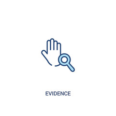 evidence concept 2 colored icon. simple line element illustration. outline blue evidence symbol. can be used for web and mobile ui/ux.